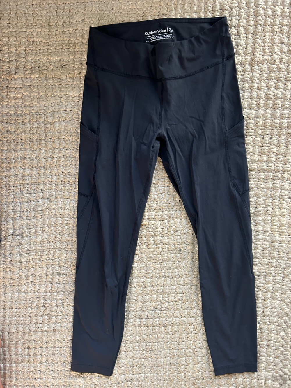 Outdoor Voices Black High-Rise Capri Style Active Leggings -